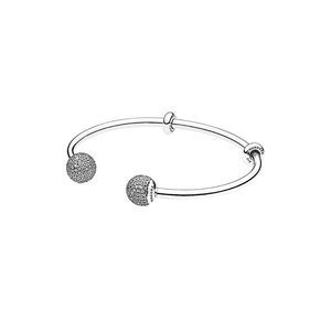 Pandora Charm Carrier Moments Silver Pave Bangle